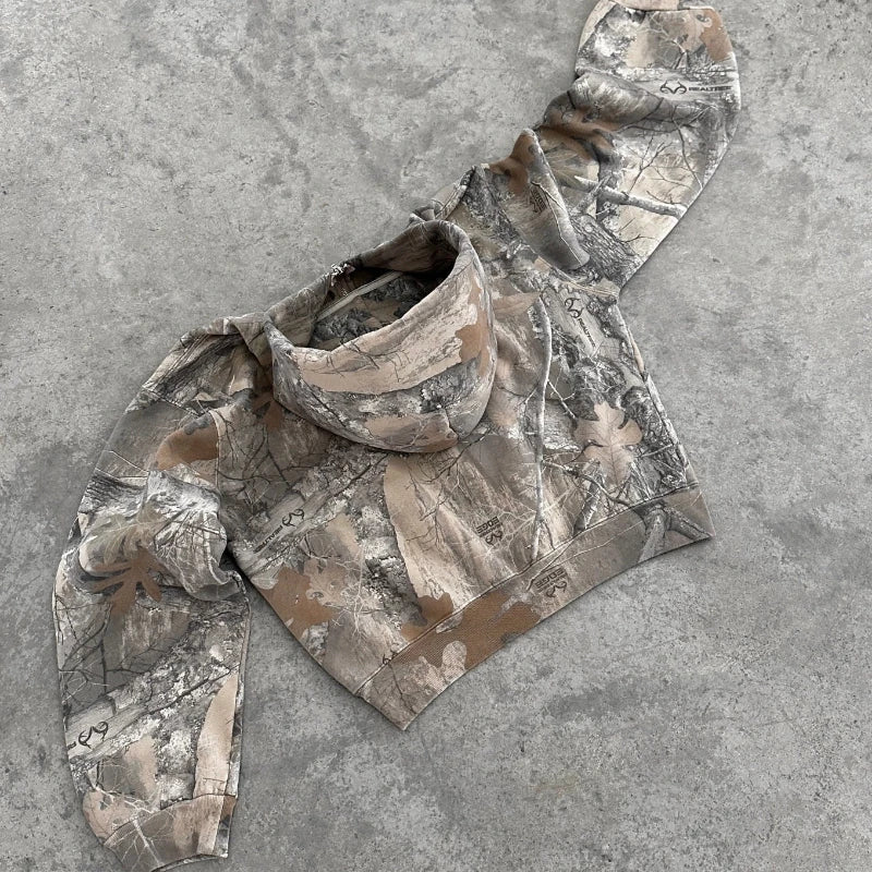 Streetwear x Oversized Zip up Hoodie Camouflage