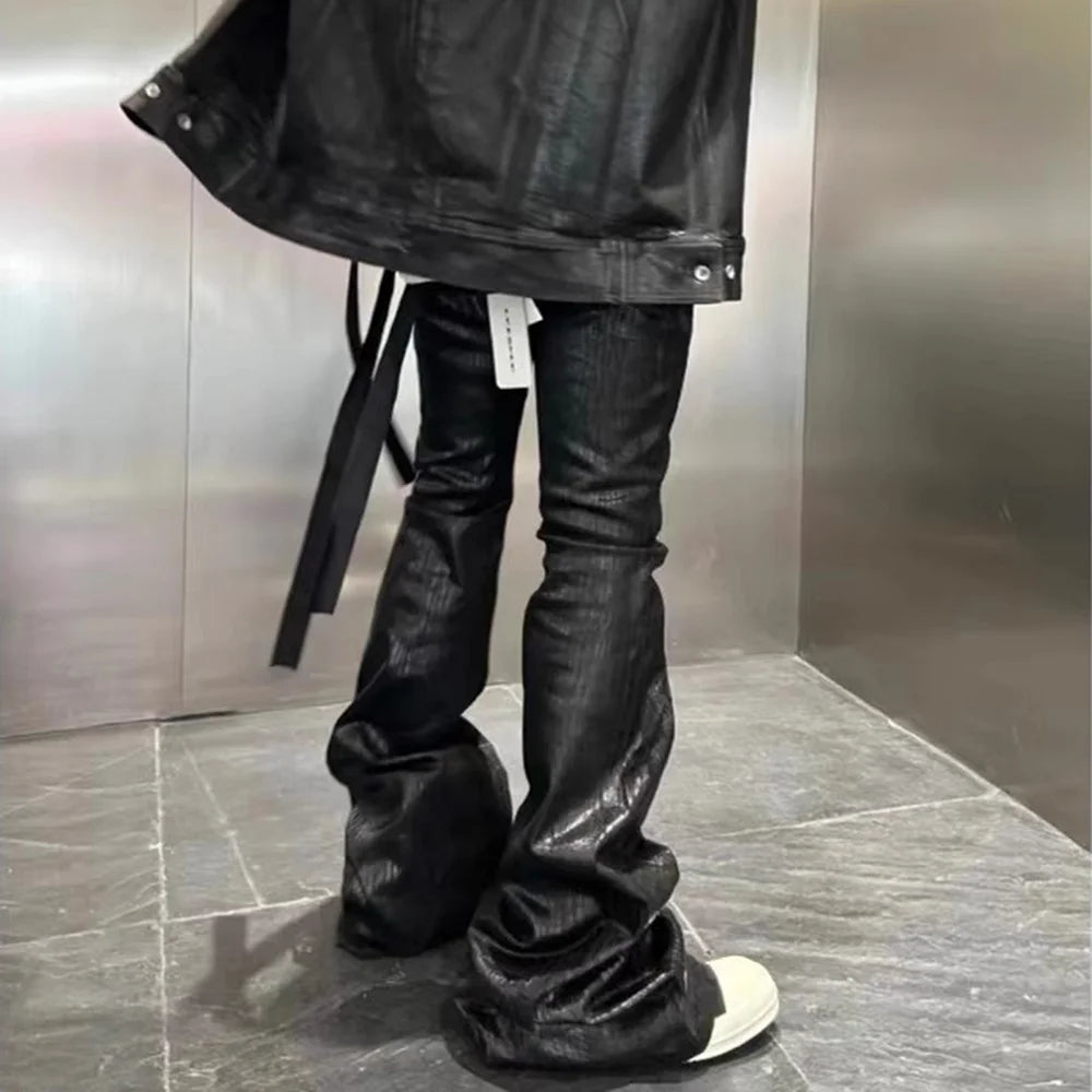 Streetwear Black Leather Jeans (SELLING FAST)