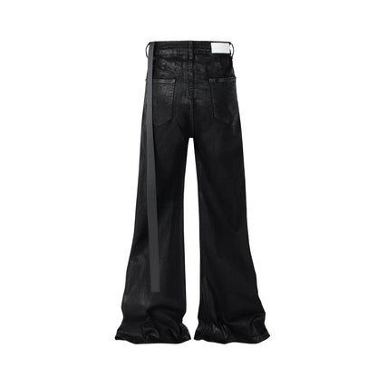 Streetwear Black Leather Jeans (SELLING FAST)