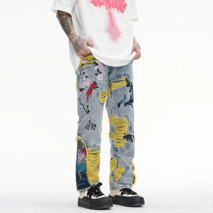 Denim Ripped Streetwear Jeans - Atlapparel