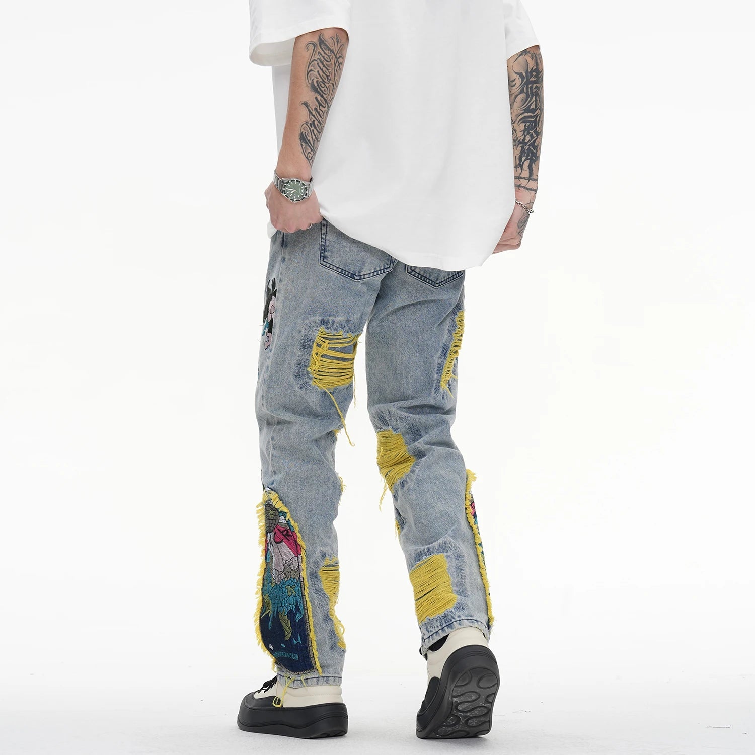 Denim Ripped Streetwear Jeans - Atlapparel