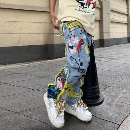 Denim Ripped Streetwear Jeans - Atlapparel